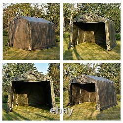 10'x10'x8'/10'x15'x8'FT Storage Shed Tent Steel Frame Car Garage Shelter Carport