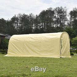 10'x20'x8' Beige Carport Canopy Tent Storage Shelter Car Garage Shed Steel Frame