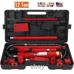 12 Ton Hydraulic Porta Power Jack Car Auto Tool Lift Ram Body Frame Repair Kits