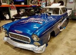 1955 Chevy Belair FUNNY CAR 125 6.00 cert rolling chassis LIKE NEW Reduced
