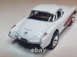 1957 Corvette Custom Ho Slot Car White/red H. T. Ultra G Chassis Slotted Rims