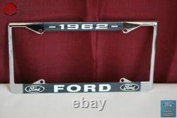 1962 Ford Car Pick Up Truck Front Rear License Plate Holder Chrome Frame New