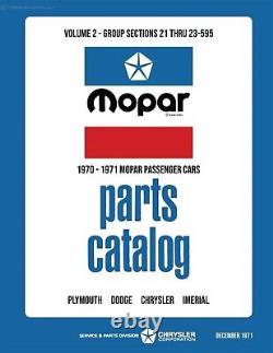 1970 1971 Chrysler Car Body & Chassis Parts Book