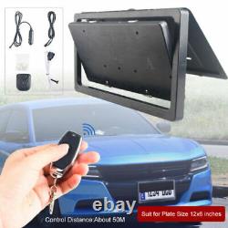 1PC USA Standard Car License Plate Frame Foldable Turn Blinds with Remote Control