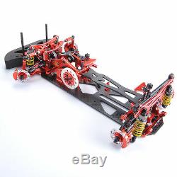 1/10 4WD G4 RC Car Drift Racing Red Frame Kit Alloy&Carbon Fiber Chassis 078055R