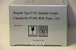1/18 CMC Bugatti Typ 57 Sc Atlantic Coupe Chassis-nr 57.591 (r. B. Pope) 1938 New