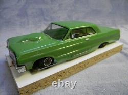 1/24 SCALE 1964 GREEN CHEVY IMPALA WithCUSTOM BRASS & STEEL CHASSIS SLOT CAR-NEW