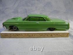 1/24 SCALE 1964 GREEN CHEVY IMPALA WithCUSTOM BRASS & STEEL CHASSIS SLOT CAR-NEW