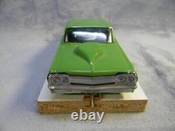 1/24 SCALE 1964 GREEN CHEVY IMPALA WithCUSTOM BRASS & STEEL CHASSIS SLOT CAR-NEW