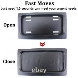 1/4Set Hide-Away Shutter Cover Up Electric Stealth License Plate Frame with Remote