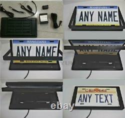 1x US Car License Plate Flip Number Swap Stealth License Plate Frame with Remote