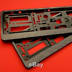 2 x New Carbon Effect Number Plate Holder Frame Bracket for any FORD Car
