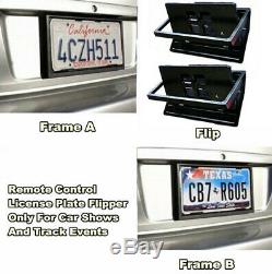 2pcs Hidden Electric License Car Plate Frame Flip Turn Over USA Type with Remote