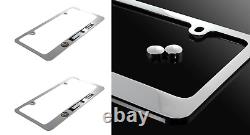 2x Car License Plate Frame Cover Hood Rear Chrome Licensed For Cadillac CTS