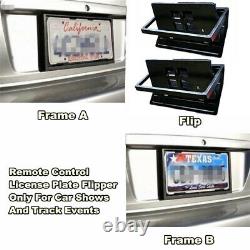 2x Flipper License Plate Frame USA Car Number Swap Shift Turn Blinds with Remote