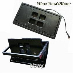 2x Hidden Flip Electric USA Car License Plate Frame Turn Over + Wireless Remote
