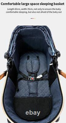 3 in 1 Luxury Baby Stroller Pram Pushchair with Car Seat CHOCOLATE / GREY FRAME