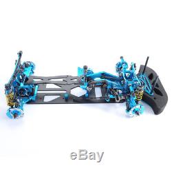 4WD G4 110 HSP RC Drift Racing Car Frame Kit Alloy & Carbon Fiber 078055B Blue