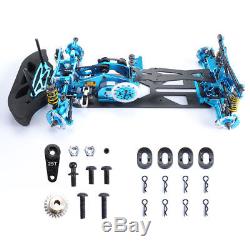 4WD G4 110 HSP RC Drift Racing Car Frame Kit Alloy & Carbon Fiber 078055B Blue