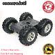 4wd Smart Robot Car Chassis Kit Aluminum Alloy Black Wheels +12v Motors #om12