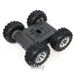4WD Smart Robot Car Chassis Kit Aluminum Alloy Black Wheels +12V Motors #om12