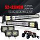 52+32'' Inch Curved Led Light Bar Spot Flood Driving Offroad For Gmc Dodge Ram