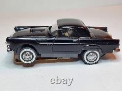 55 THUNDERBIRD BLACK HO Slot Car, AURORA CHASSIS (NEW IN BOX) WHITE WALL TIRES