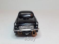 55 THUNDERBIRD BLACK HO Slot Car, AURORA CHASSIS (NEW IN BOX) WHITE WALL TIRES