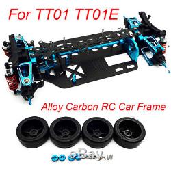 Alloy Carbon Shaft Drive Car Body Frame Kit for TT01 TT01E 1/10 RC 4WD Touring