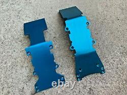 Aluminum S-Link Front and Rear Skid Plates for Traxxas Emaxx Tmaxx 2.5/3.3 Blue