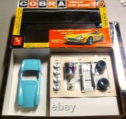 Amt Vintage 1/24 1/25 New Cobra Roadster Turquoise Slot Car Kit Chassis Box+ Cox