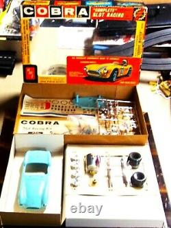 Amt Vintage 1/24 1/25 New Cobra Roadster Turquoise Slot Car Kit Chassis Box+ Cox