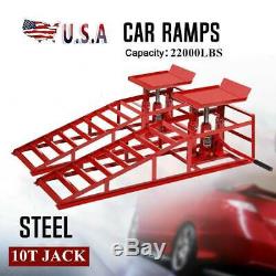 Best! 2pcs Car Lift Repair Frame Service Ramps Heavy Duty Auto Hydraulic Lifts