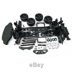 Black 1/10 Alloy & Carbon SAKURA D4 AWD EP Drift Car Frame Body Kit #KIT-D4AWD