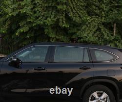 Black Car external window frame Strip Cover Trim For Toyota Highlander 2020-2022