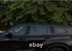 Black Car external window frame Strip Cover Trim For Toyota Highlander 2020-2022