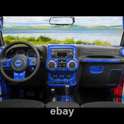 Blue ABS Car Dashboard Decoration Frame Cover Trim For Jeep Wrangler JK 2011-17