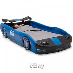 Boys Girls Race Car Bed Frame Twin Size Toddler Platform Kids Bedroom Furniture