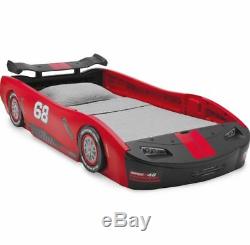 Boys Twin Bed Frame Set Race Car Bedroom Furniture For Kids Sturdy Red Low NEW