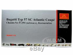 Bugatti Type 57 Sc Atlantic Coupe Black Chassis #57.591 1/18 Diecast Car CMC 085