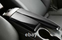 Car Console Armrest Box Panel Decor For Benz E-Class W212 2009-2013 Bright Black
