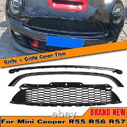 Car Front Bumper Grille Mesh + Frame Trim For Mini Cooper R55 R56 R57 R58 07-15