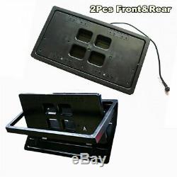 Car Front & Rear Foldable Electric License Plate Plate Frame+Remote USA Standard