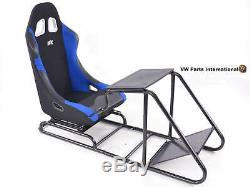 Car Gaming Racing Sim Frame Chair Bucket Seat PS4 PS3 XBOX Forza PC Black/Blue