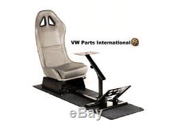 Car Gaming Racing Simulator Frame Chair Bucket Seat Frame Carbon Look Silver PS4