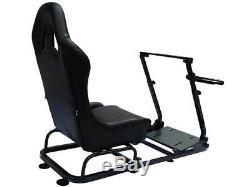 Car Gaming Racing Simulator Frame Chair Bucket Seat PC PS3 PS4 XBox Black Forza