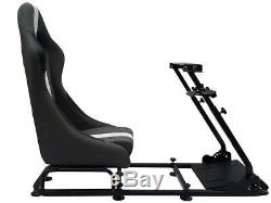 Car Gaming Racing Simulator Frame Chair Bucket Seat PC PS3 PS4 XBox Grey/White