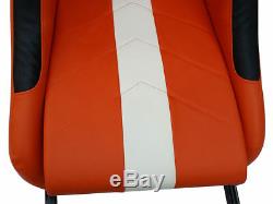 Car Gaming Racing Simulator Frame Chair Bucket Seat PC PS3 PS4 XBox Orange/White