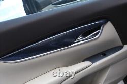 Car Inner Door Panel Strip Cover Trim 5PCS For Cadillac XTS 2013-17 Carbon Fiber
