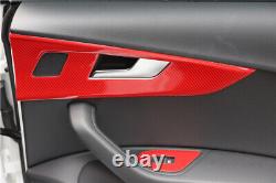 Car Interior Decoration Full Set Trim Fit For Audi A5 2017-2019 Red Carbon Fiber